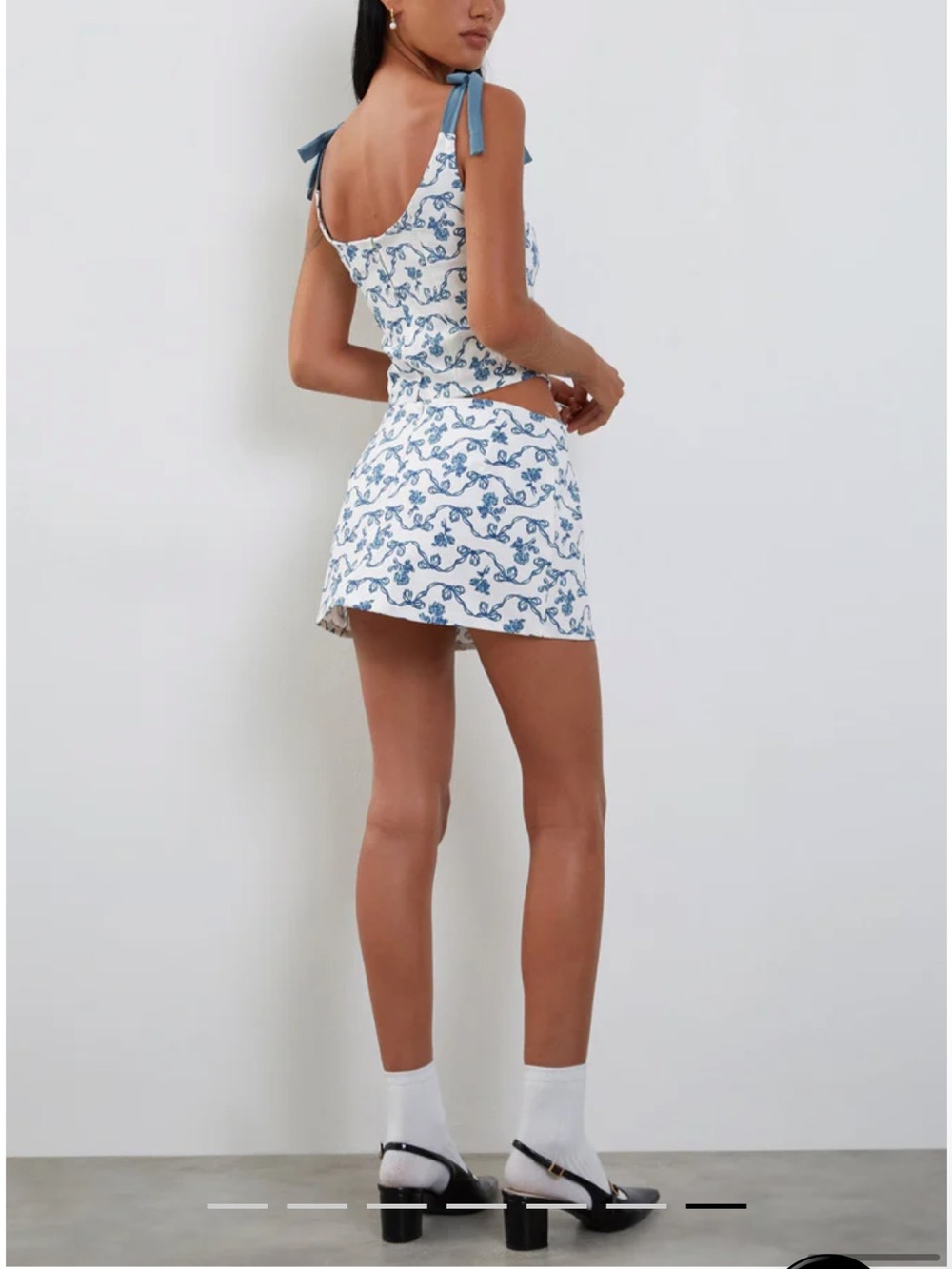 Jatmi Corset Top & Yatri Skirt Set In White & Blue Ribbon 🎀 Size M - Picture 7 of 9